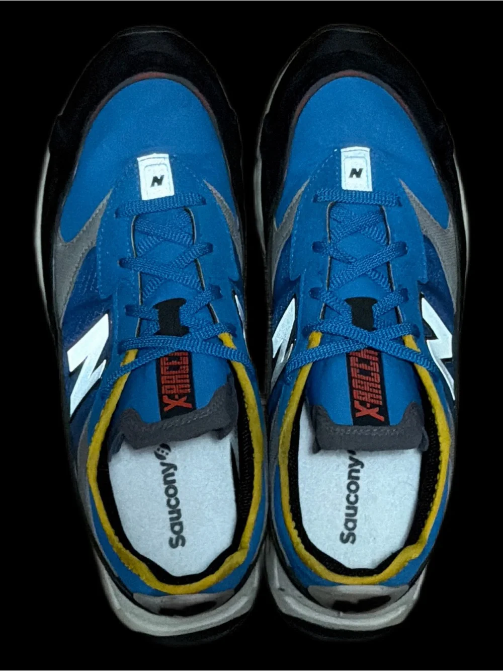 New Balance X-RACER Men’s size 10.5 Blue & Yellow Runners GUC
